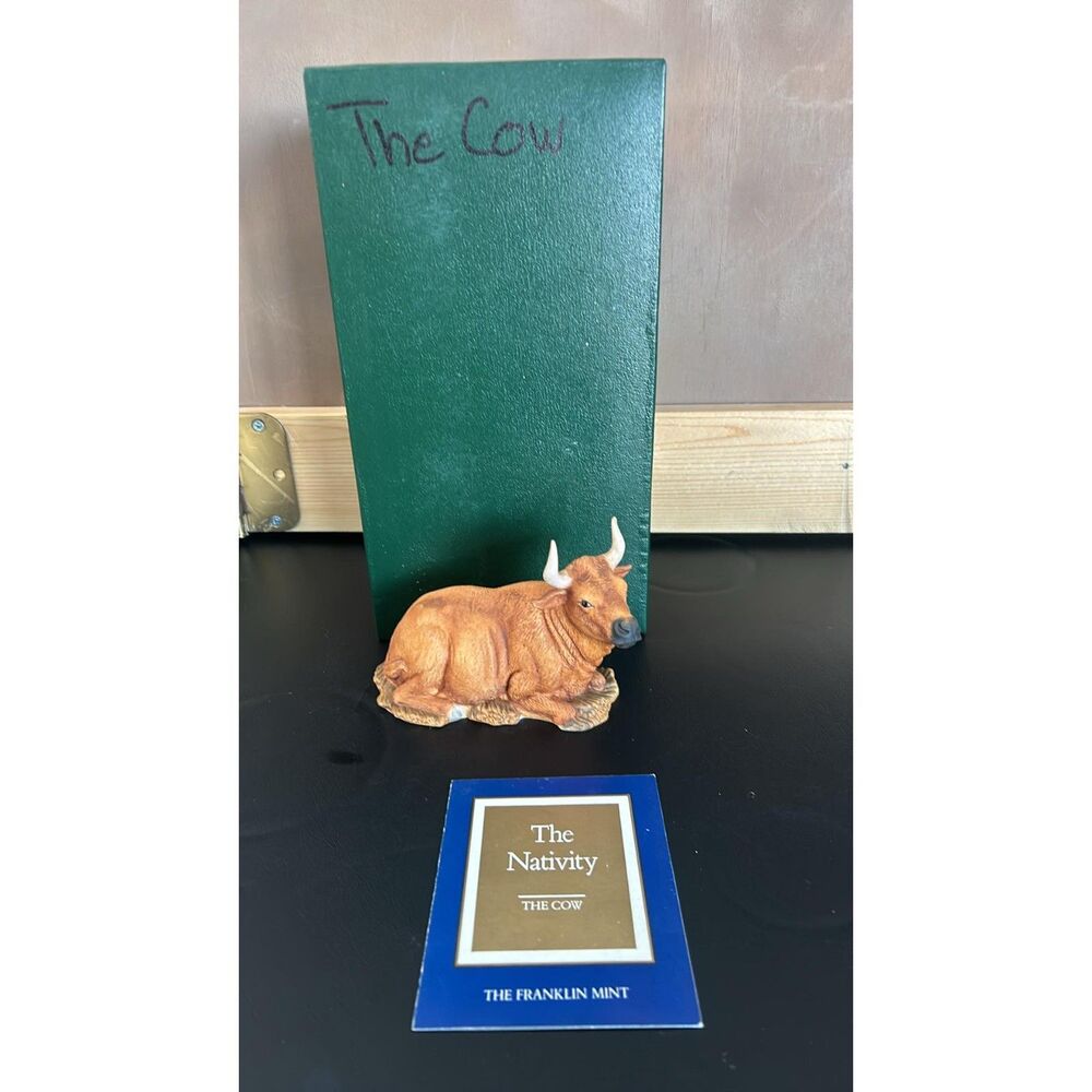Franklin Mint The Ox Cow Figurine The Nativity 1989